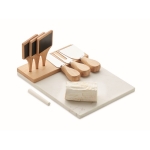 Marble cheese plate with cutlery for serving wood colour second view