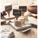 Marble cheese plate with cutlery for serving wood colour ambient view