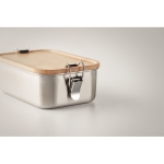 Steel lunch box, bamboo lid, leak-proof buckles, 750 ml wood colour fifth photographic view