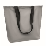 Fabric bag made from reflective 190D polyester matt silver colour second view