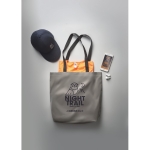 Fabric bag made from reflective 190D polyester matt silver colour second main ambient view