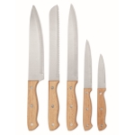 5-piece wooden knife set in a block as a promotional gift wood colour third view