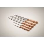 5-piece wooden knife set in a block as a promotional gift wood colour photographic view