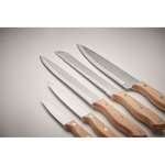 5-piece wooden knife set in a block as a promotional gift wood colour photographic view