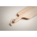 Elongated wooden chopping board wood colour third photographic view