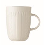 Original mug with knitted pattern decoration and logo, 310 ml white colour third view