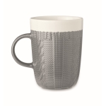 Original mug with knitted pattern decoration and logo, 310 ml grey colour