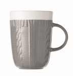 Original mug with knitted pattern decoration and logo, 310 ml grey colour third view