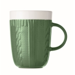 Original mug with knitted pattern decoration and logo, 310 ml green colour third view