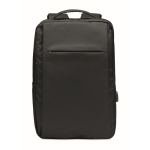 Recycled laptop backpack with USB Port, 16” black colour third view