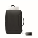 High-quality laptop backpack made from recycled material, 16” black colour fourth view