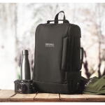 High-quality laptop backpack made from recycled material, 16” black colour second ambient view 2