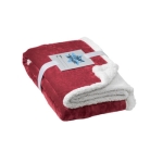 Reversible fleece blanket for sofa, 225 g/m2 burgundy colour