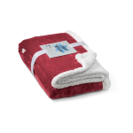 Reversible fleece blanket for sofa, 225 g/m2 burgundy colour image with logo