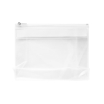 Transparent plastic toiletry bag with zipper white colour first view