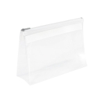 Transparent plastic toiletry bag with zipper white colour