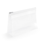 Transparent plastic toiletry bag with zipper white colour