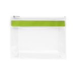 Transparent plastic toiletry bag with zipper light-green colour first view