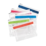 Transparent plastic toiletry bag with zipper