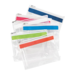 Transparent plastic toiletry bag with zipper main view