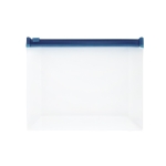 Airtight plastic toiletry bag with coloured zipper blue colour first view