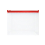 Airtight plastic toiletry bag with coloured zipper red colour first view