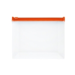 Airtight plastic toiletry bag with coloured zipper orange colour first view