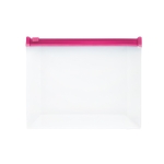 Airtight plastic toiletry bag with coloured zipper pink colour first view