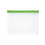 Airtight plastic toiletry bag with coloured zipper light-green colour first view