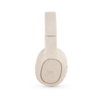 Wheat straw wireless headphones with Bluetooth 5.0 natural colour first view