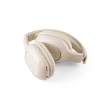 Wheat straw wireless headphones with Bluetooth 5.0 natural colour fourth view