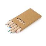 Printable box of 6 coloured pencils, Essential brown colour