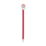 Pencil with rubber Santa Claus figure for children red colour