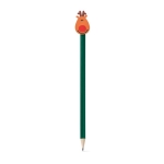 Pencil with rubber Santa Claus figure for children green colour