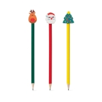 Pencil with rubber Santa Claus figure for children