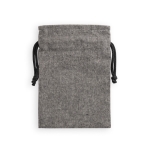 Eco-friendly gift bag made from recycled cotton, 140g/m2 black colour first view