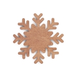 Set of 4 wooden coasters in the shape of a snowflake wood colour first view