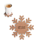 Set of 4 wooden coasters in the shape of a snowflake main view