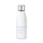 Aluminium bottle, 500 ml, City Sublim white colour image with logo