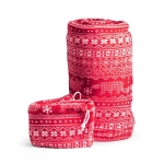 Christmas red fleece blanket, velvet, in a bag, 240 g/m2 red colour fifth view