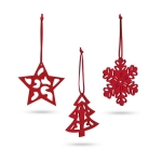 3-piece felt Christmas ornament set various colours