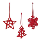 3-piece felt Christmas ornament set main view