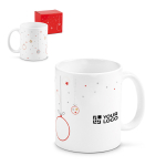 Ceramic mug with Christmas bauble print, 340ml main view