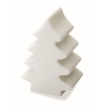 Glowing plastic Christmas tree with colourful lights white colour