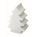 Glowing plastic Christmas tree with colourful lights white colour fourth view