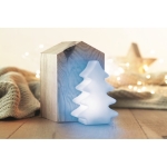 Glowing plastic Christmas tree with colourful lights white colour