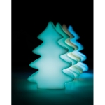 Glowing plastic Christmas tree with colourful lights white colour second ambient view