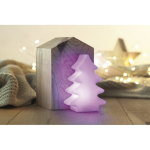 Glowing plastic Christmas tree with colourful lights white colour