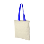 Cotton bag with long coloured handles, 100 g/m² blue colour