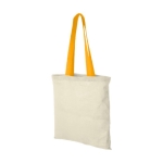 Cotton bag with long coloured handles, 100 g/m² orange colour